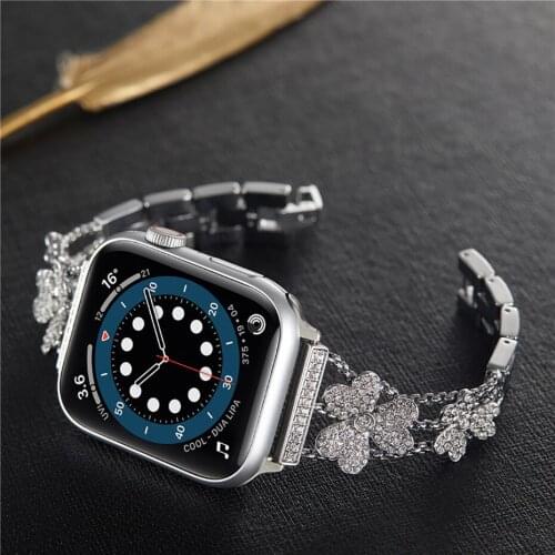 Crystal Bling Metal Strap for Apple Watch Band 42mm 44mm 40mm iWatch Series SE 6 5 4 3 2 1 Luxury Diamond Stainless Replacement