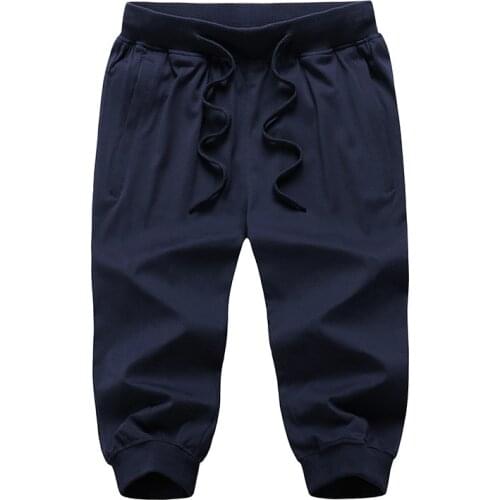 9XL Summer Men sweatpants Loose Cropped Pants Male Running Jogger leisure Fitness Gym Training Track Pants Sportswear
