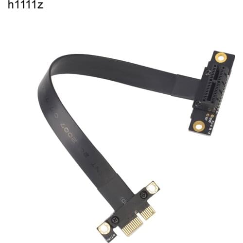 Left Angled PCIe 3.0 x1 to x1 Extension Cable EMI Shielding 8Gb/ps High Speed PCI Express 1x Riser Card Extender Ribbon PC Cable