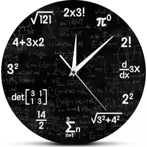Math Wall Clock Mathematics Clock Graduation Gift Gifts For Kids Math Formulas Icons Wall Clock Classroom Decor Gift For Teacher