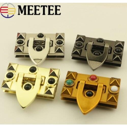 2/4pcs Meetee 46x27mm Metal Bag Locks Turn Twist Lock Metal Buckles for Handbag Purse Hardware Closure Clasp DIY Accessories