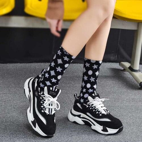 European Station Pure Cotton Trendy Womens Socks Cute Interesting Breathable Sports Socks Birthday Gift Men Women Couple Socks