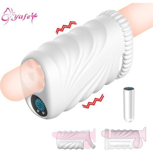 Male Masturbator Cup Pussy Penis Delay Trainer Stretch Strong Shock Vibrating Glans Stimulate Massager Climax For Men Sex Toys