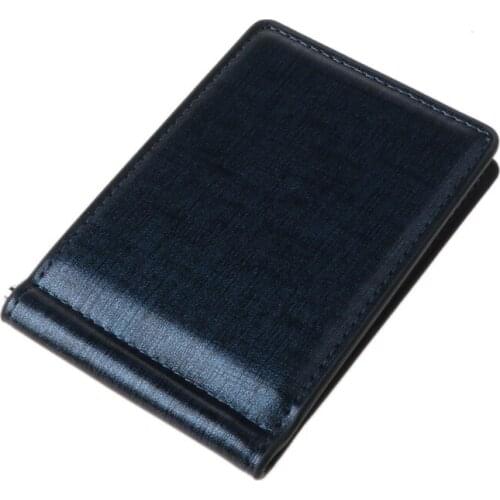 Men Slim Wallet Money Clip Business PU Leather Cash ID Credit Card Holder 20CA
