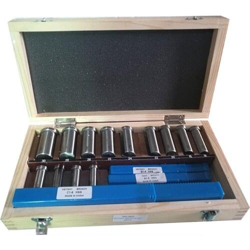 Keyway Broach Set 22pcs Metric Size B Type 4mm 5mm + C Type 6mm 8mm & 13pcs Bushing Sleeve & 5pcs Shim Kit Metalwoking Tool