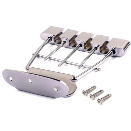 Semi Hollow Bass Guitar Tailpiece Bridge For 4 String Bass Acessory Chrome