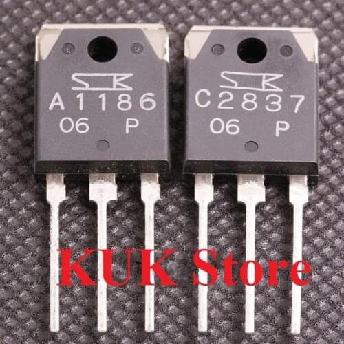 Real Original 100% NEW A1186 C2837 2SA1186 2SC2837 TO-3P 5Pair = A1186 5PCS + C2837 5PCS