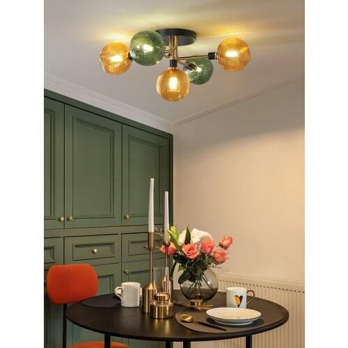 Nordic Design Luxury Magic Bean Glass Ceiling Lamp Simple Postmodern LED Indoor Lighting Restaurant Study Living Room Bedroom