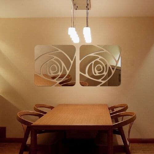 Rose 3d Acrylic crystal mirror wall stickers Living room DIY art wall decor Home Bedroom ceiling abstract sticker Decoration