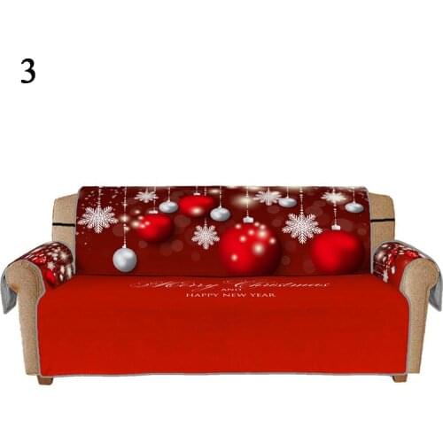 Christmas Decorative Sofa Cover Festive Living Room 1/2/3 Seater Sofa Slipcover 3D Digital Pattern Couch Mat Washable Sofa Cover
