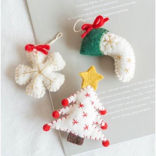 Navidad Christmas Wool Felt Pendant Christmas Tree Decoration Xmas Decorations for Home Christmas Ornament Gift New Year 2022
