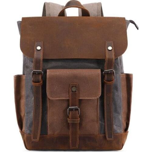Mens Backpack Leather High Quality Leather Backpack Male Leather Fashion Youth Leisure Travel Computer Bag