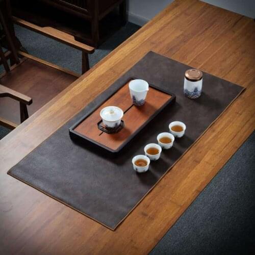 Modern Home Leather Tea Mat Creative Table Runner Waterproof Tea Mat Nordic Style Simple Tea Table Cloth Tea Accessories
