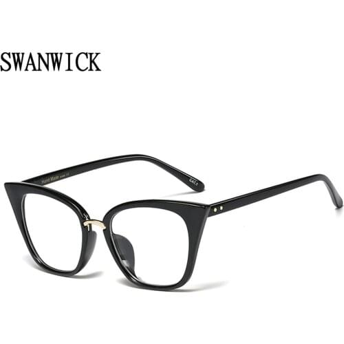 Swanwick cat eye anti blue light glasses vintage optical computer eyeglass frame for women transparent black red Summer European