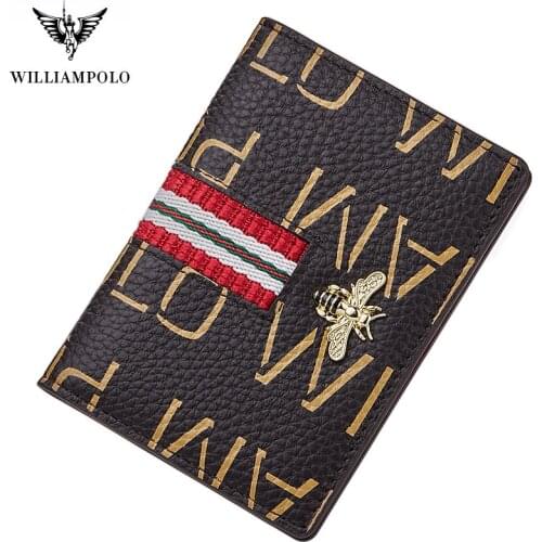 WILLIAMPOLO Genuine leather Ultra-thin mini Womens Wallet slim Card Holder Multi Card Case Slots Business Casual High capacity