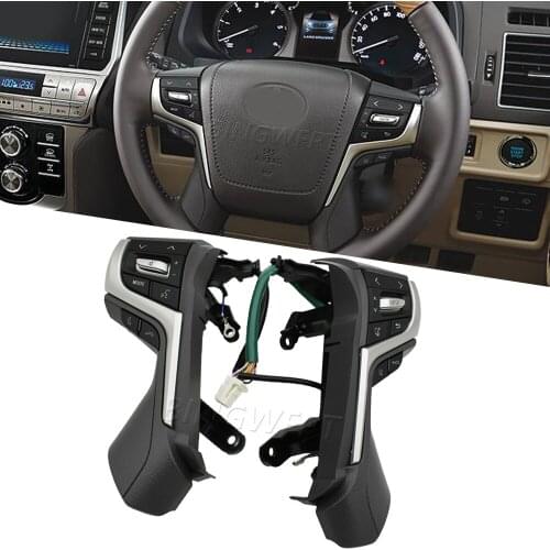 High Quality Car Accessories For 2017 2018 Toyota Land Cruiser Prado buttons Steering Wheel Control Buttons