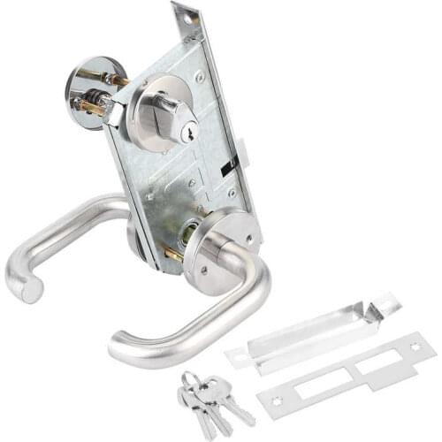 Stainless Steel Aisle Handle Locks Passageway Door Lock Kit for Fire Emergency Exit Corridor Supplies Hardware Products