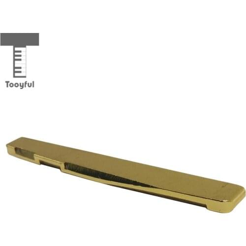 Tooyful Gold Brass Acoustic Guitar Bridge Saddle for 6 String Acoustic Folk Guitar Parts 74x3x6.9/7.8mm