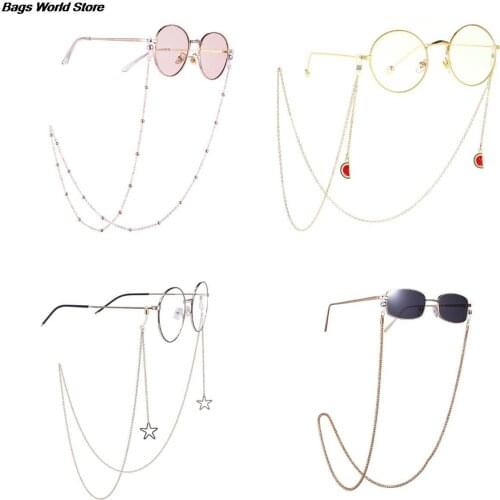 1pc Eyeglass Strap Fashion Sunglasses Spectacles Holder Neck Cord Glasses Slip Metal Chain Reading Glasses Hanging Chain
