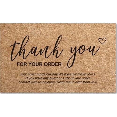 30pcs Natural Kraft Paper Cards Thank You For Your Order Card For Small Shop Gift Decoration Card For Small Business 2021 New