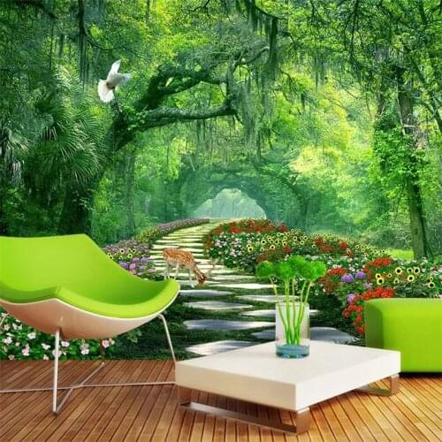 Beibehnag Custom wallpaper 3d Photo mural Woods Park Green Road Living room bedroom Landscape mural 3d papel de parede wallpaper