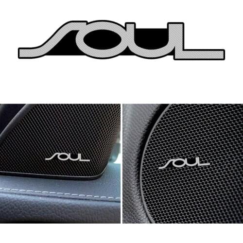 4pcs Car styling speaker aluminum 3D sticker sound stickers For Kia Soul 2010 2011 2017 2018 Accessories