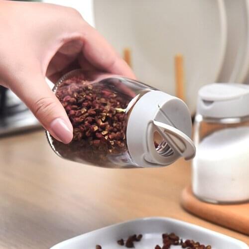 4pcs Double Pening Dust-Proof Visible Plastic Seasoning Jar Spice Storage Bottle for Kitchen Utensils TS2 transparent and durabl