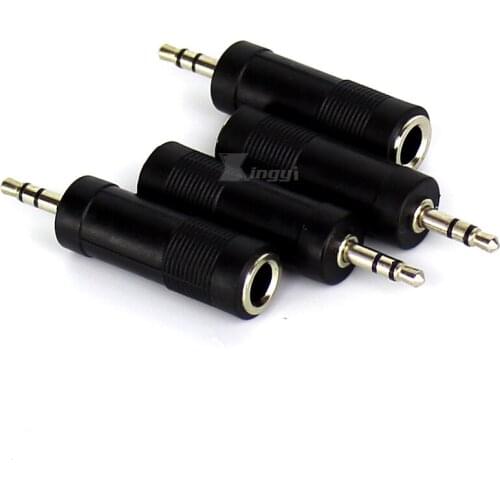 4PCS 1/8" 3.5 mm Male Jack to 1/4" 6.35 mm Plug TRS Converter Stereo 3.5mm to 6.5mm Audio Adapter Karaoke Microphone Connector