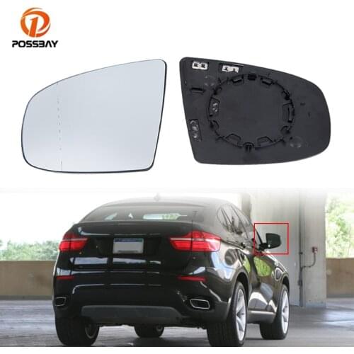 POSSBAY Car Rearview Mirror Glass Heated Auto Dimming Wing Side Clear Mirror Glass for BMW X5 X6 Series E70 E71 E72 2007-2014