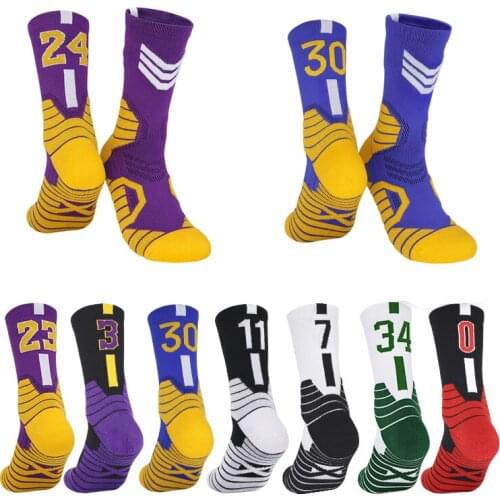 Basketball Socks Fan Towel Bottom Sports Socks Tube Non-Slip Professional Competition Actual Combat Elite Training Number Socks