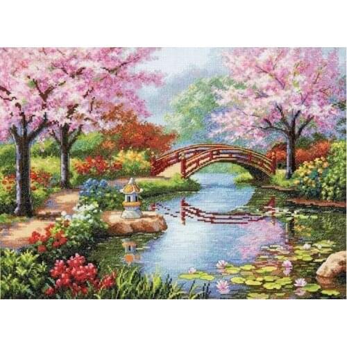 FREE delivery Top Quality popular counted cross stitch kit park garden japanese dim 35313