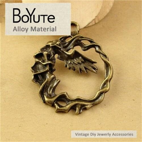 BoYuTe (40 Pieces/Lot) 30MM Vintage Style Antique Bronze Plated Zinc Alloy Angel Pendant Diy Jewelry Findings Accessories Parts