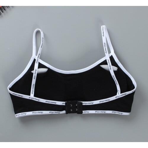 Bra for Girl Teen Underwear Vest Cotton Spandex with Letter Solid Color Girls Sport Underwear Racerback Training Bra Breathable