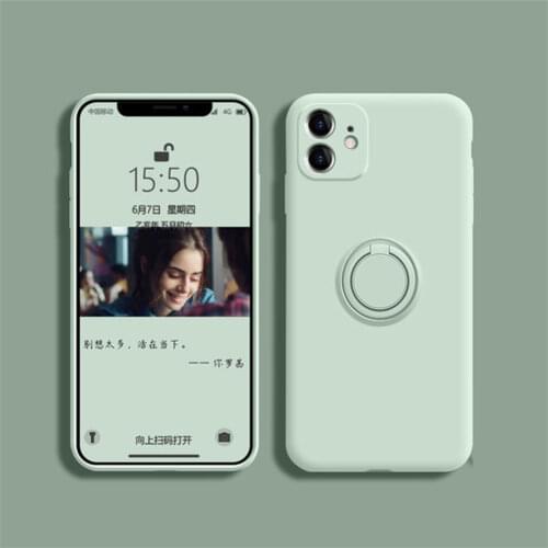 Original Soft Silicone Magnetic Ring Holder Case For iPhone 11 12 Pro XS Max XR X 8 7 6s 6 Plus Car Stand Finger Bracket Cover