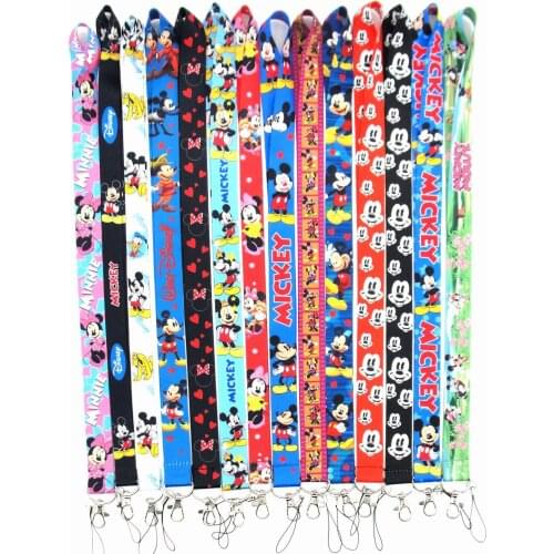 Mickey Minnie Mouse Mobile Phone Lanyards Straps Sling Disney U Disk Camera ID Card Holders Key DIY Hang Accessories Gift Decor