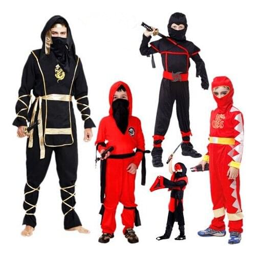 Halloween Adult Black Ninja Samurai Cosplay Costume Stage Performance Masquerade Party Ninja Costumes For Kids Japanese anime