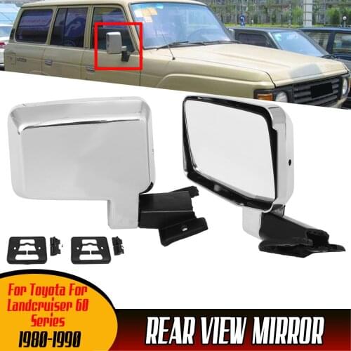 Chrome Silver Car Side Door Mirror Heads Rear View Side Mirrors For Toyota For Land Cruiser 1980-1990 FJ60 Series W1-7772108-PR