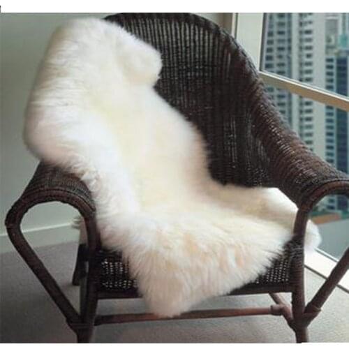 Faux Mat Soft Hairy manta Carpet Alfombra Sheepskin Chair mat Seat Pad Plain Skin Fur Plain Fluffy Area Rugs Washable Bedroom