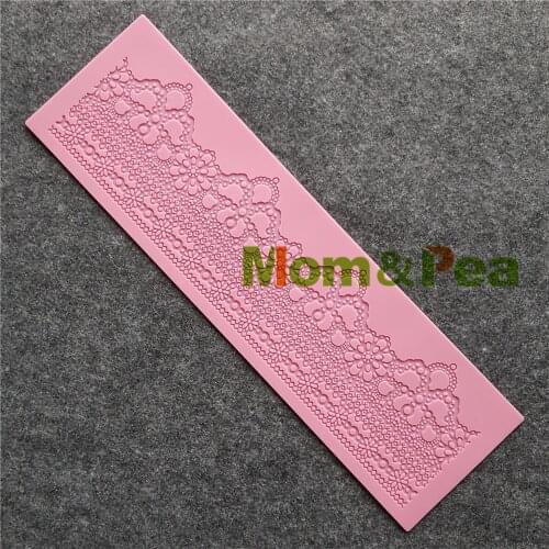 Mom&Pea GX222 Lace Pad Mold Cake Decoration Fondant Cake 3D Mold Food Grade Silicone Mould