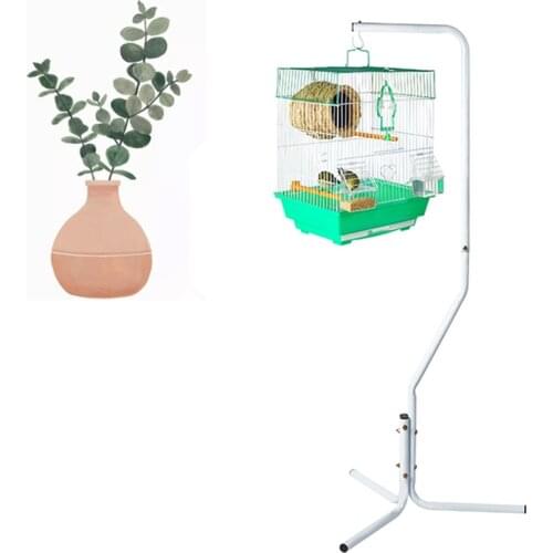 Metal Bird Cage with Adjustable Height Sling Rack Parrot Cage Hanging Shells Wild Bird House Outdoor Hanging Decoration