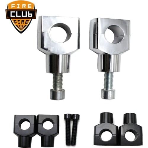 Motorcycle 1" Black Chrome Handlebar Risers For Harley Dyna Sportster Softail Custom For Honda Shadow VT ACE Aero Spirit