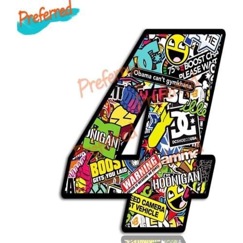 Cartoon Funny Punk Digital Bomb Skull Vinyl Decal Sticker Car Auto Off-road Motocross Motorcycle Sport Start Racing JDM Die-Cut