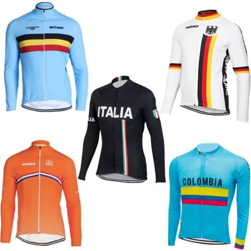Cycling Jersey Men Pro Team Long Sleeve Winter Fleece Warm & Thin Bicycle Bike Wear Clothing Maillot Ciclismo