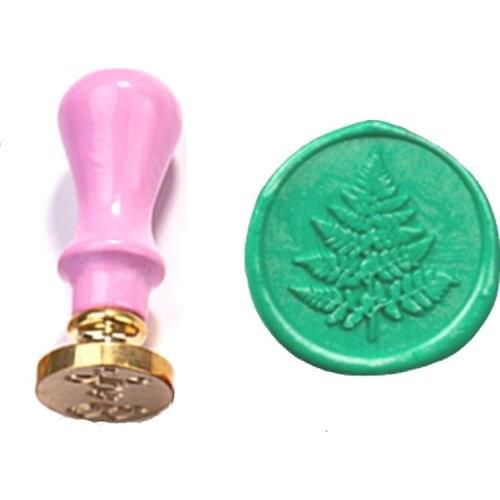 Natural Plant Leaf Wax Stamp Exquisite Paint MINI PINK handle,Ancient Seal Retro Stamp,Personalized Stamp Wax Seal High Quality