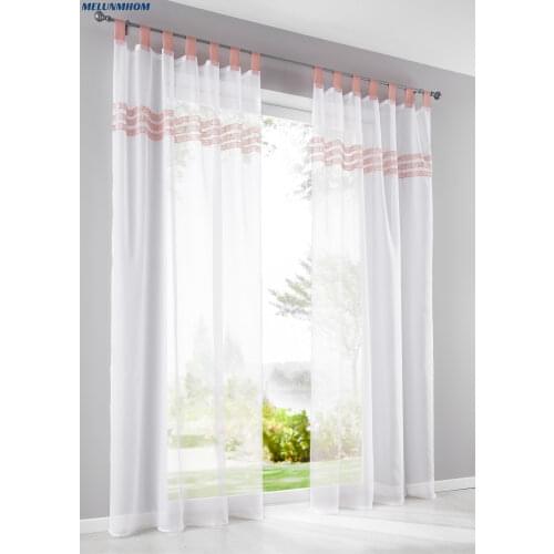 New Sale Cortinas Dormitorio European Top-grade Pervious Lace Sheer For Living Room Bedroom Short Tulle Curtain Treatments