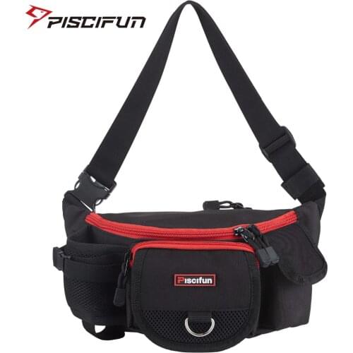 Piscifun Multifunctional Waterproof Zipper Fishing Bag Lure Waist Pack Bag Pole Package Mulit Pocket Fishing Tackle Bag