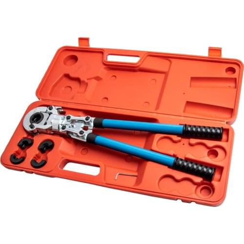 Pipe Press Crimper Plumbing Tube Copper Tool 3 Dies 1/2" 3/4" 1" for fittings copper joints clamping copper aluminum sleeve