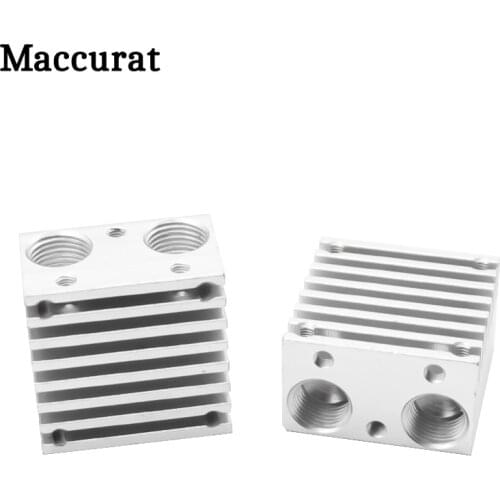 1PC E3D V6 V5 Heat Sink for Chimera Multi Extruder Aluminium Alloy Dual Head Cooling fan 30*30*18mm For 3D Printer part