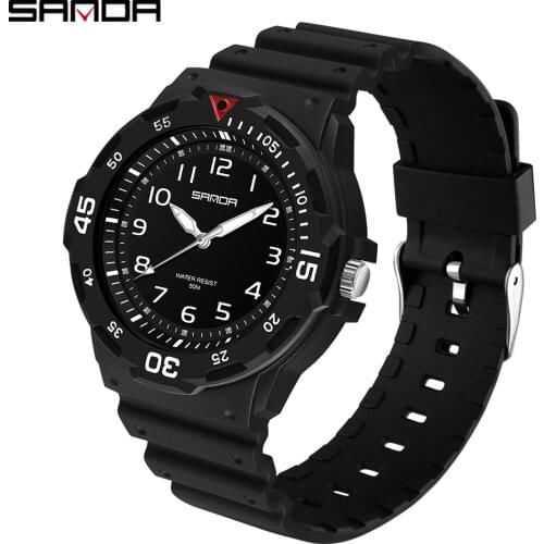 SANDA NEW Fashion Watches Man Sport Casual Man Women Watch Quartz Military Watch Luxury Mens Wristwatch Relogio Masculino 6019