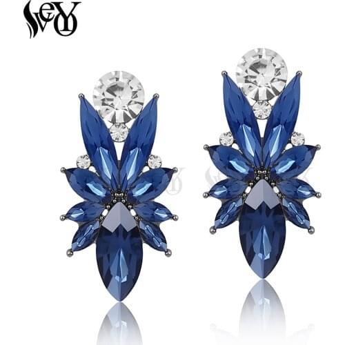 VEYO Charms Crystal Stud Earrings for Women Classic High Quality Earings Fashion Jewelry Pendientes